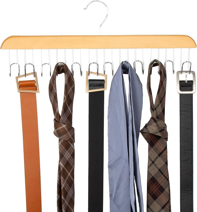 Amazon Basics Wooden Belt Hanger - Image 3