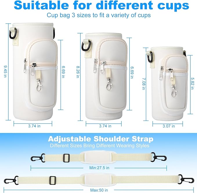 Water Bottle Holder with Strap for Hydroflask 32oz 40oz, Carrier Sling Bag with - Image 2
