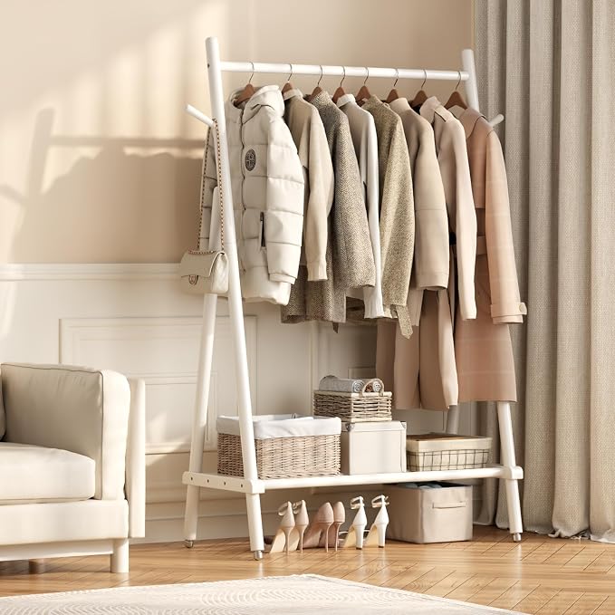 Solid Wood Clothes Rack, Clothing Rack - Image 9