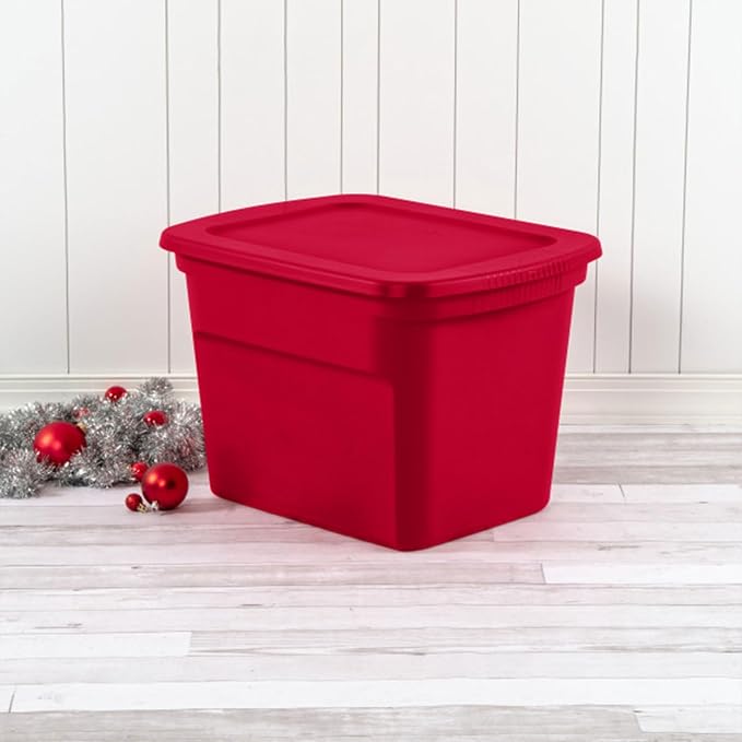 Sterilite 18 Gallon Plastic Stackable Storage Tote Container, Seasonal Home - Image 3