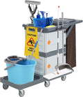 Commercial Janitorial Cart, 3-Shelf Housekeeping Cleaning Cart by WARMTOBABY