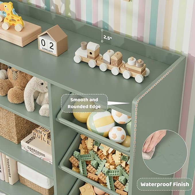 HITHOS 55" W Kids Toy Storage Organizer, Large Toy Box - Image 4