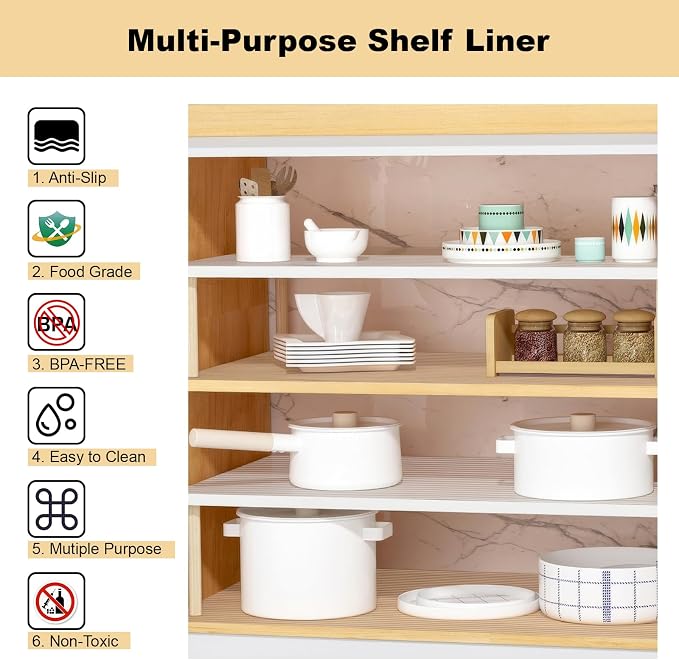 Thickened Shelf Liner, 16 in x 20 FEET Non-Slip Cabinet Liner, Washable - Image 2