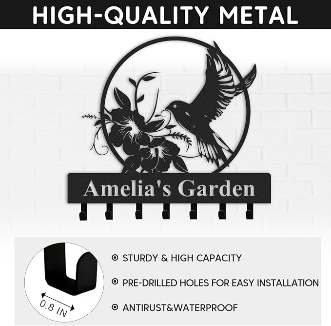 Personalized Key Holder for Wall, Custom Metal Key Holder Wall Mount - Image 5