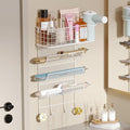Wall-Mounted Hair Dryer Holder Styling Tool Organizer 4-Shelf Storage Wire by Sonyabecca