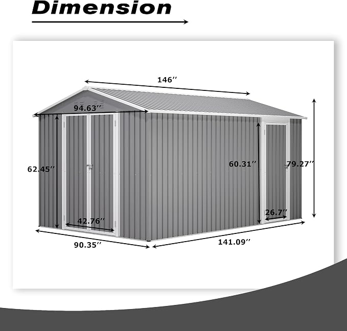 8 x 12 FT Outdoor Storage Shed - Image 3