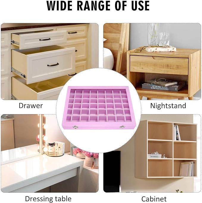 Velvet Jewelry Tray 48 Grid Jewelry Display Tray Organizer Box - Image 7