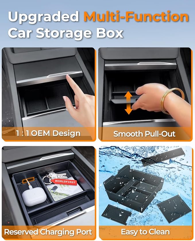5 Piece Center Console Organizer Tray Compatible - Image 3