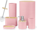 CERBIOR Bathroom Accessories Set 6 Piece Bamboo Bath Ensemble Includes Soap by CERBIOR