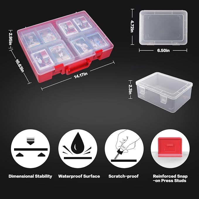 ALCYON 1600+ Baseball Card Storage Box, Sports Cards Holder Organizer Hard - Image 3