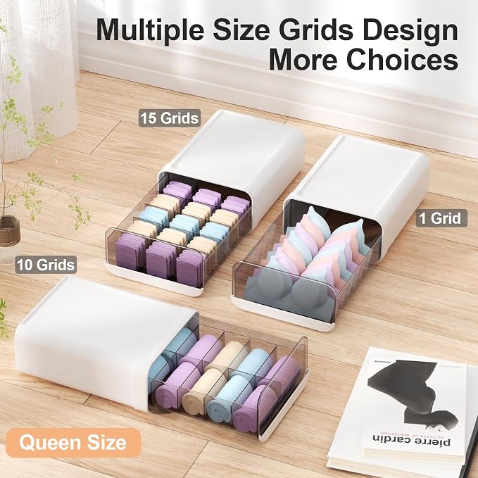 Underwear Organizer Drawer, 1 Cell Plastic Sock Underwear Storage Drawer - Image 3