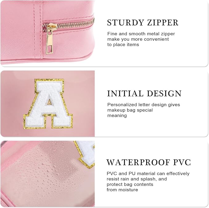 YOOLIFE Initial Travel Makeup Bag Pouch - Image 6