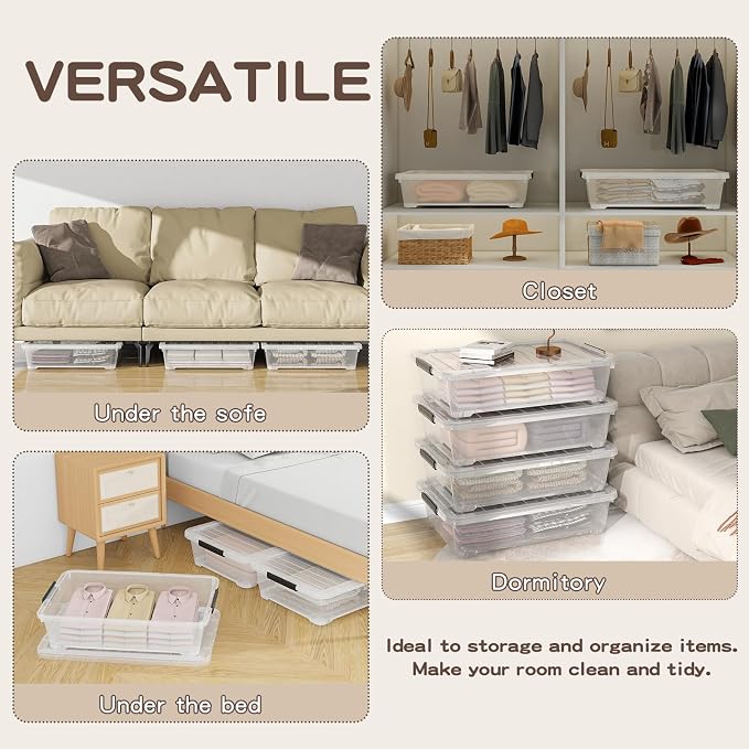 25 Quart Under the Bed Low Profile Storage Boxes - Image 7