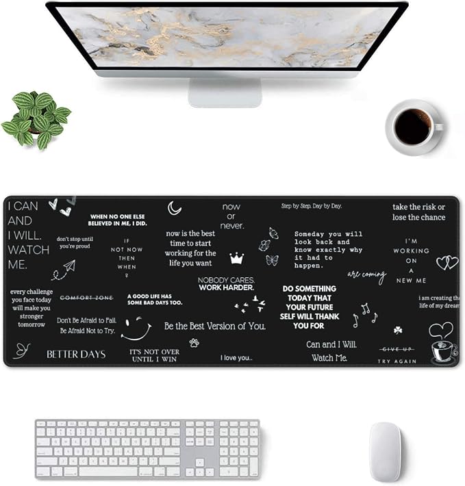 Inspirational Quotes Large Mouse Pad, Gaming Desk Mat, XL Keyboard Desk Pad Mat - Image 8