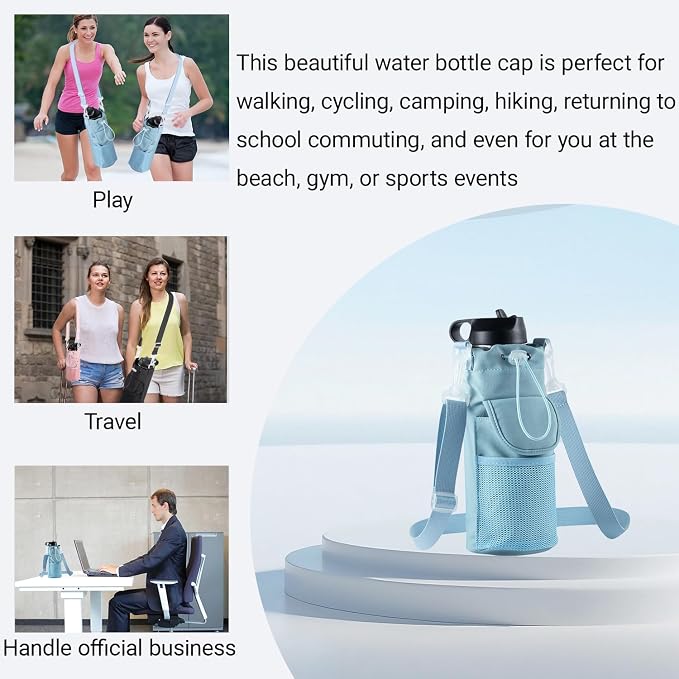 Water Bottle Holder with Strap for Hydroflask 32oz 40oz, Carrier Sling Bag with - Image 2