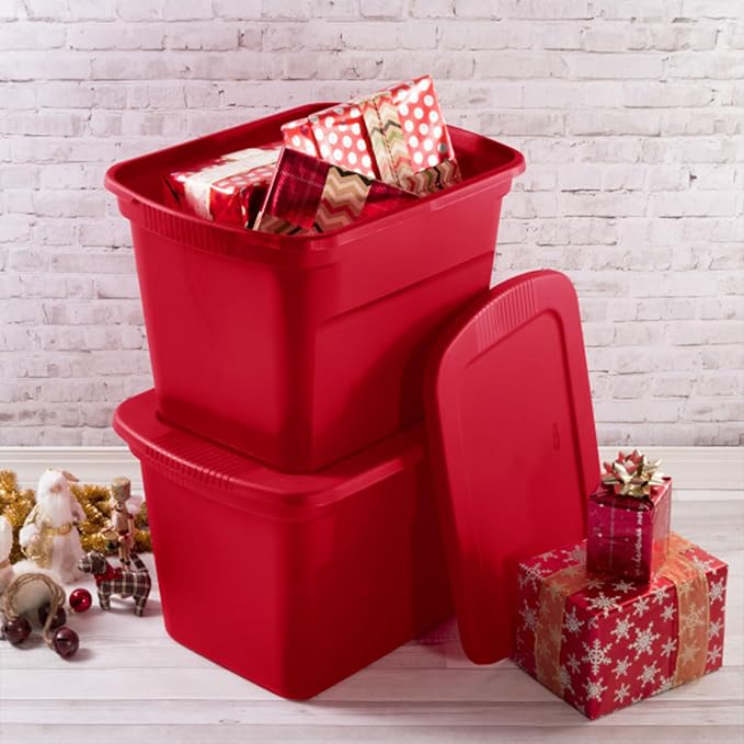 Sterilite 18 Gallon Plastic Stackable Storage Tote Container, Seasonal Home - Image 4