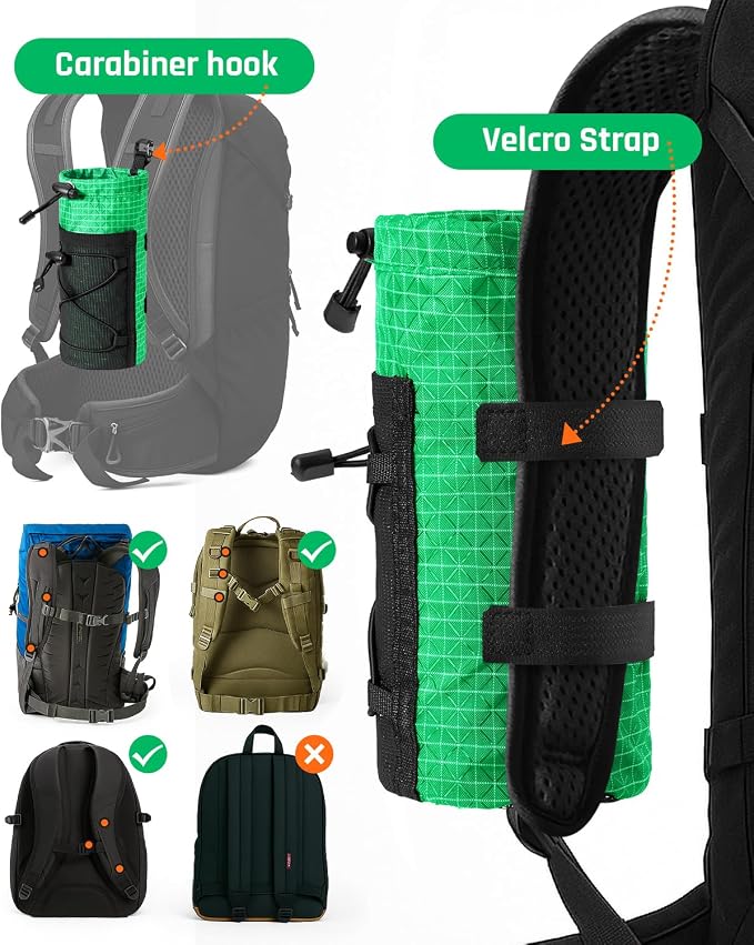 Large Water Bottle Holder Pouch Bag, Backpack Water Bottle Holder Mesh Bag - Image 6