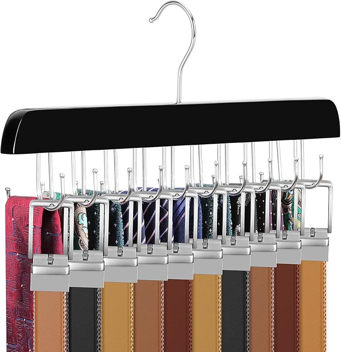 TOPIA HANGER 20 Hooks Belt Tie Hanger Space Saving by TOPIAHANGER