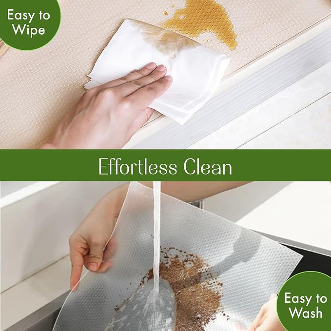 EVALAND Shelf Liners for Kitchen Cabinets Non-Adhesive 12" x 10 FT Clear Drawer - Image 6
