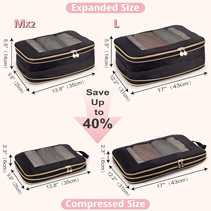 Expandable Double-Sided Compression Packing Cube，3 Set Lightweight Double Deck - Image 5