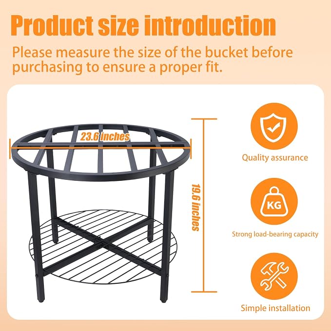 2-Tier Rain Barrel Stand – Base Only, Outdoor Heavy-Duty Rain Water Collection - Image 4