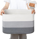 danpinera Rectangle Blanket Storage Basket, 50L Large Decorative Basket Living by danpinera