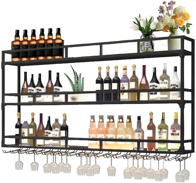 70.8in Wall Mounted Wine Rack, Wine Rack Wall Mounted - Image 4