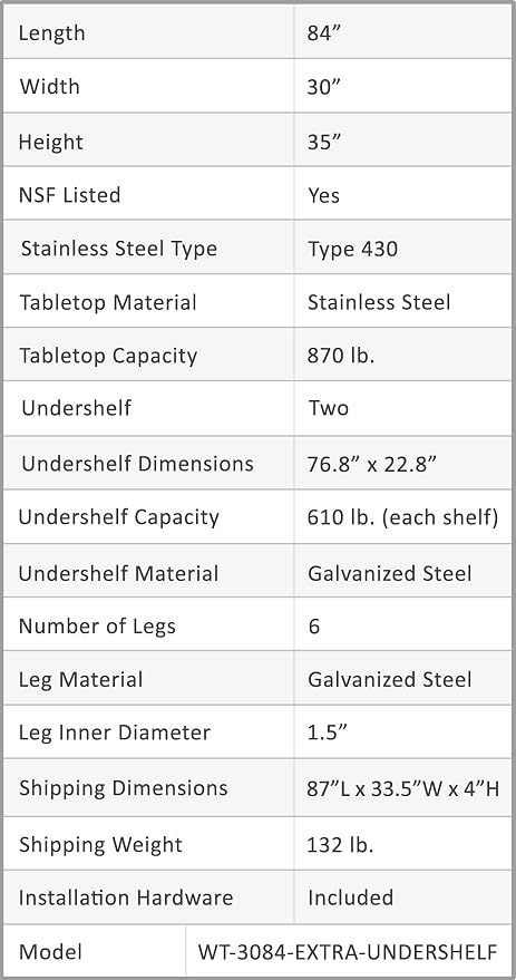 AmGood Stainless Steel Work Table - Image 3