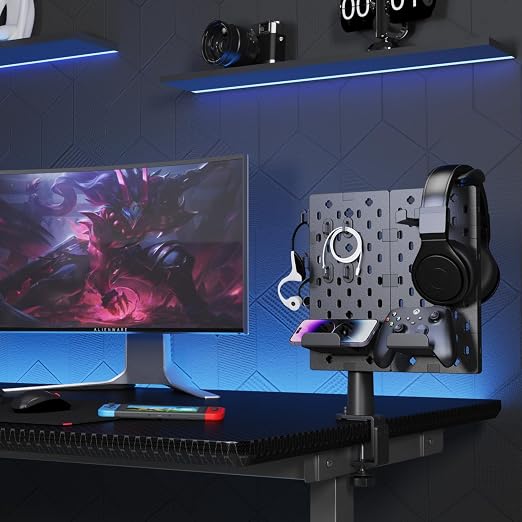 PEGZONE Headphone and Controller Holder, Rotating Gaming Accessories Organizer - Image 7