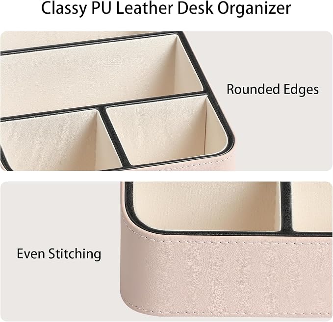 Remote Control Holder, PU Leather Small Desk Organizer - Image 4