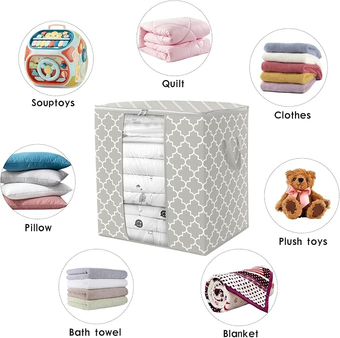 WISELIFE Storage Bags 4 Pack/100L Large Blanket Clothes Organization and - Image 7