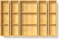 5 pieces Bamboo Drawer Organizer, Adjustable 3 Individual Junk Drawer organizer by DUJEN