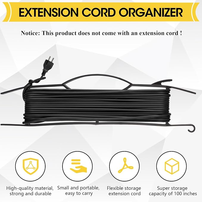 Ripeng 6 Pcs 15.7“ Light Duty Extension Cord Storage Reel Durable H-frame - Image 4