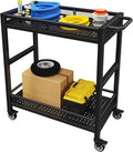 300LBS Heavy Duty Service Utility Cart on Wheels, Metal Rolling Utility Cart by Cidaziya