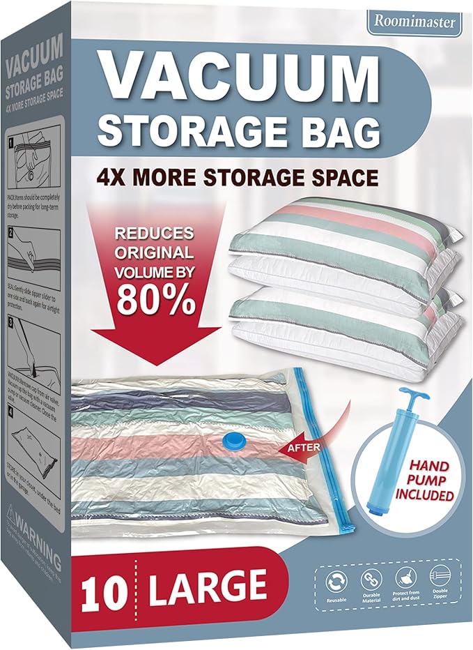 10 Large Vacuum Storage Bags by Roomimaster