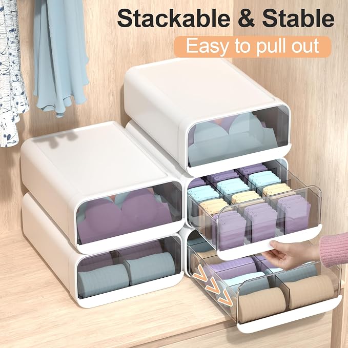 Underwear Organizer Drawer, 1 Cell Plastic Sock Underwear Storage Drawer - Image 4