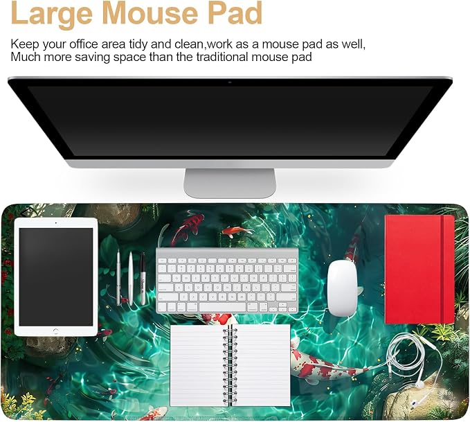 Large Mouse Pad Koi Fish Desk Mat, Extended Gaming Mouse Pad - Image 3