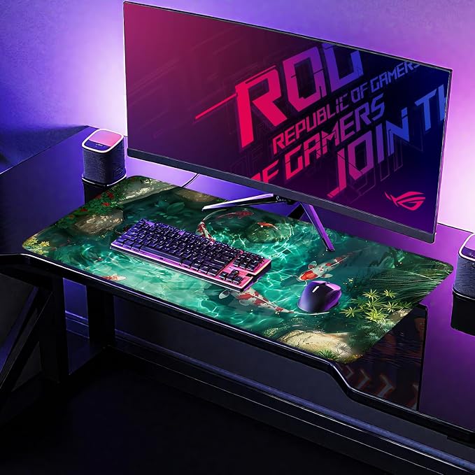Large Mouse Pad Koi Fish Desk Mat, Extended Gaming Mouse Pad - Image 7