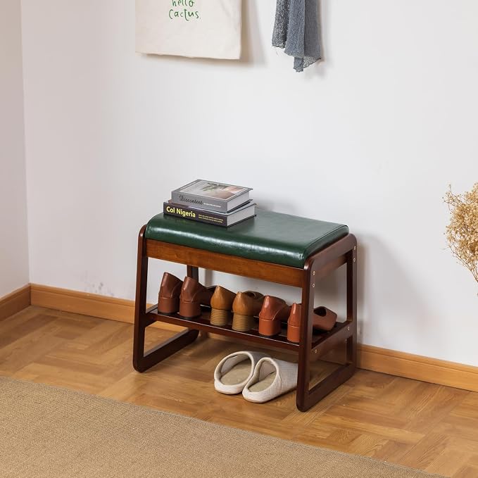 latifolia Shoe Rack Bench, Entryway Shoe Bench - Image 2