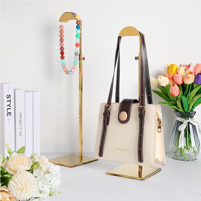 Maitys 8 Pack Gold Purse Display Stands Stainless Steel Adjustable Height Bags - Image 5