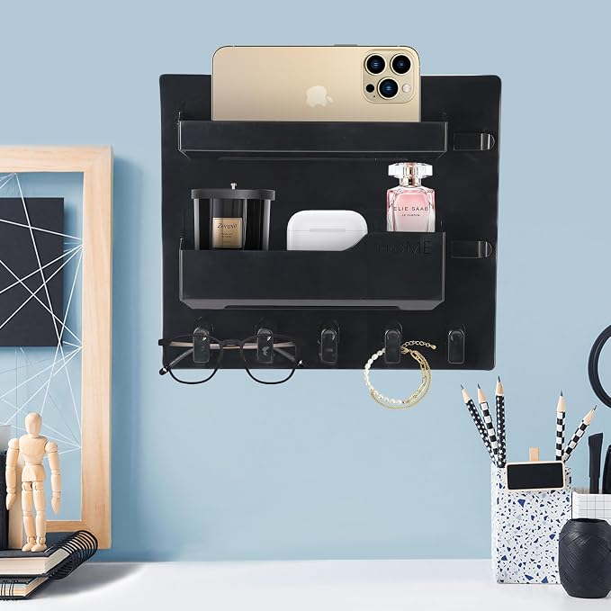 Bedside Shelf Wall Mount, Adhesive Bedside Shelf Accessories Organizer - Image 2
