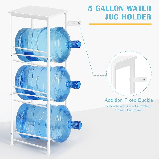OYEAL 5 Gallon Water Bottle Jug Holder 3-Tier Water Bottle Holder Organizer - Image 4