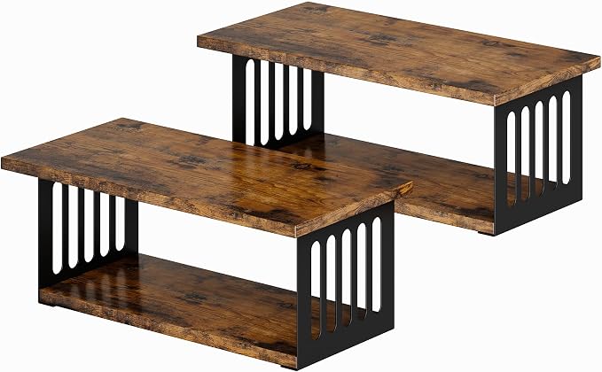 Floating Nightstand Set of 2, 2-Tier Floating Shelves Wall Mounted, Floating - Image 8