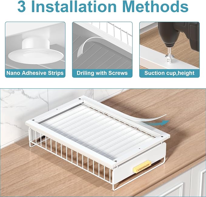Under Sink Organizer, Kitchen Pull Out Cabinet Organizer, Mute Slide Out Metal - Image 7