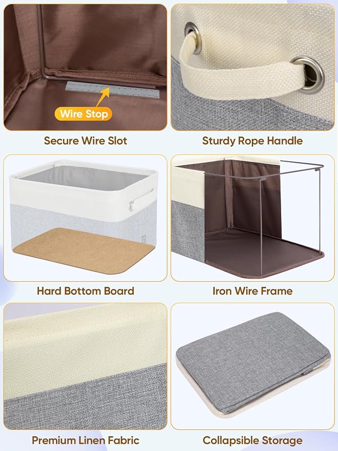 BALEINE 4 Pack Fabric Storage Bins - Image 6
