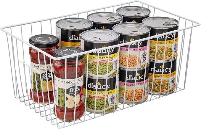 16" L x 12" W Wider Freezer Storage Organizer Baskets Container, Metal Wire - Image 6