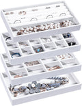 Frebeauty Jewelry Organizer Tray, Stackable Velvet Jewelry Trays, Drawer by Frebeauty