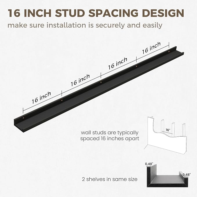 Axeman 72 Inch Black Floating Shelves - Image 3