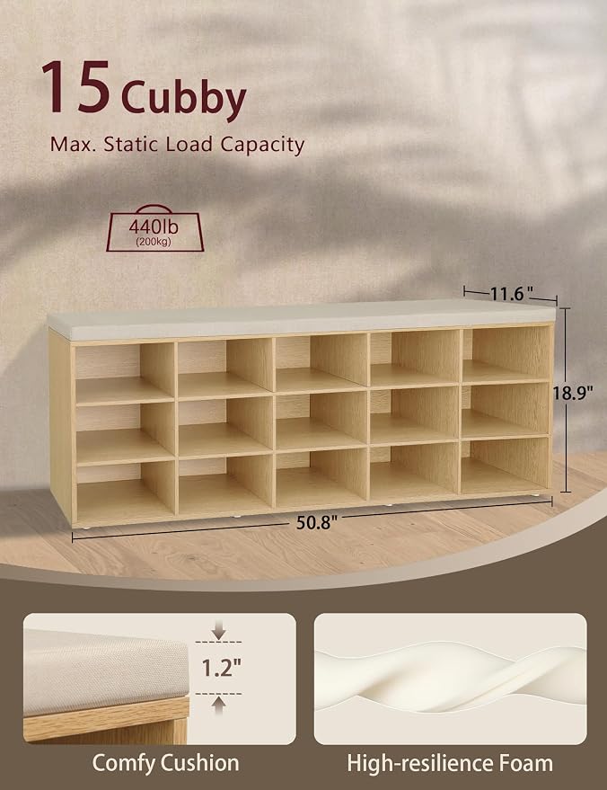 DINZI LVJ Shoe Storage Bench - Image 3