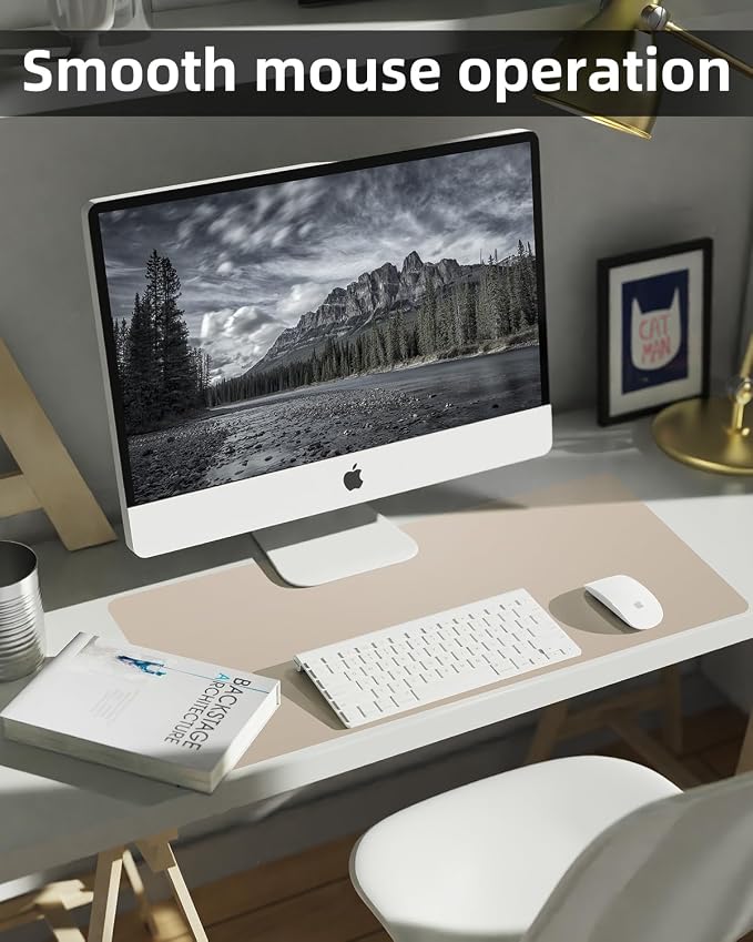 PULeather Non-Slip Desk Mat, Large Mouse Pad & Laptop Desk Pad - Image 4